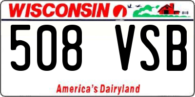 WI license plate 508VSB