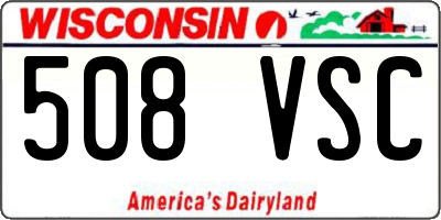 WI license plate 508VSC