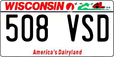 WI license plate 508VSD