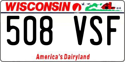 WI license plate 508VSF