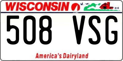 WI license plate 508VSG