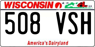 WI license plate 508VSH