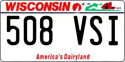 WI license plate 508VSI