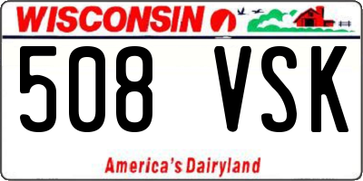 WI license plate 508VSK