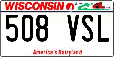 WI license plate 508VSL