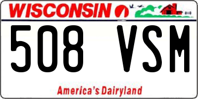 WI license plate 508VSM