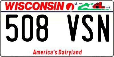 WI license plate 508VSN
