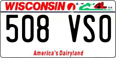 WI license plate 508VSO