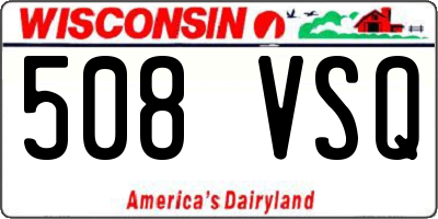 WI license plate 508VSQ