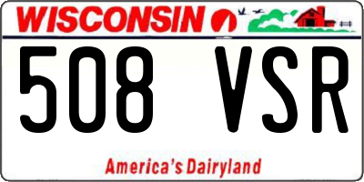 WI license plate 508VSR