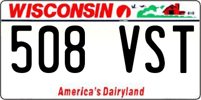 WI license plate 508VST