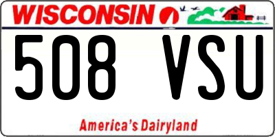 WI license plate 508VSU