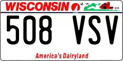 WI license plate 508VSV