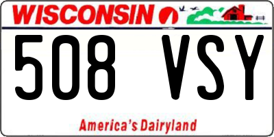 WI license plate 508VSY