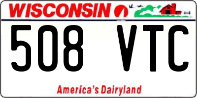 WI license plate 508VTC