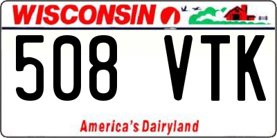 WI license plate 508VTK