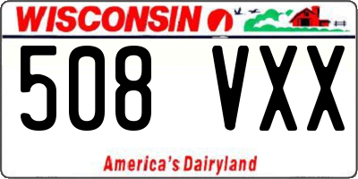 WI license plate 508VXX