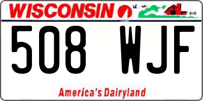 WI license plate 508WJF