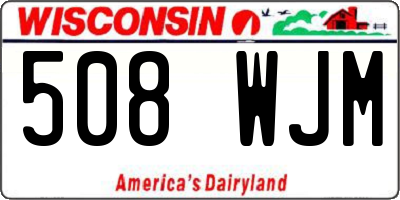 WI license plate 508WJM