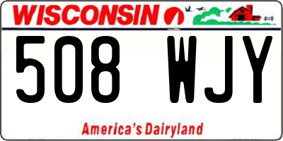 WI license plate 508WJY