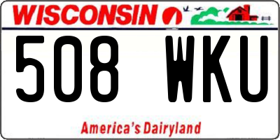 WI license plate 508WKU
