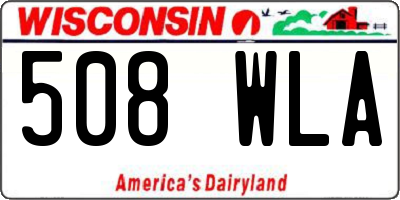 WI license plate 508WLA