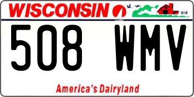 WI license plate 508WMV