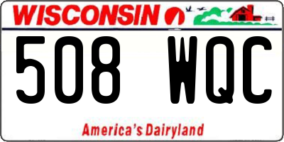 WI license plate 508WQC