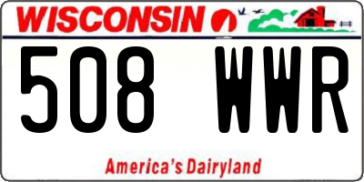 WI license plate 508WWR