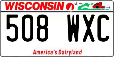 WI license plate 508WXC
