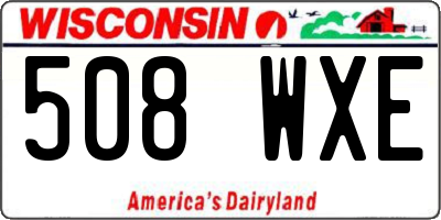 WI license plate 508WXE