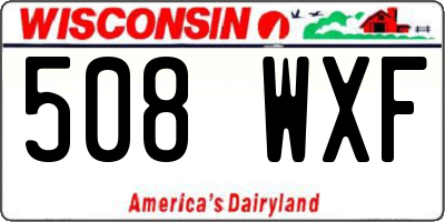 WI license plate 508WXF