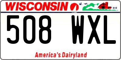 WI license plate 508WXL