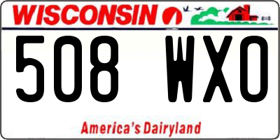 WI license plate 508WXO