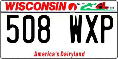 WI license plate 508WXP