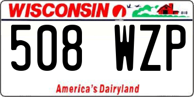 WI license plate 508WZP