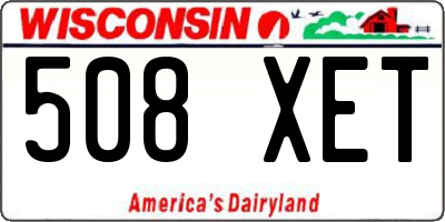 WI license plate 508XET