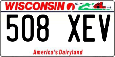WI license plate 508XEV