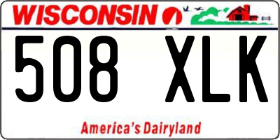 WI license plate 508XLK