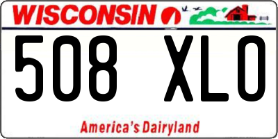 WI license plate 508XLO