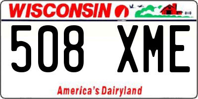 WI license plate 508XME