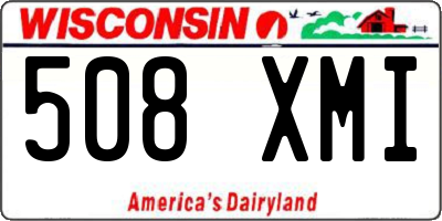 WI license plate 508XMI