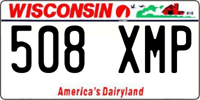 WI license plate 508XMP