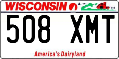 WI license plate 508XMT