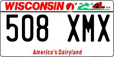 WI license plate 508XMX