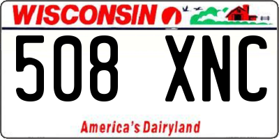 WI license plate 508XNC