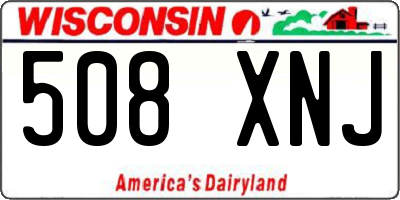 WI license plate 508XNJ