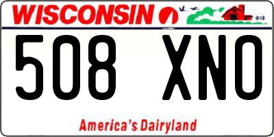WI license plate 508XNO