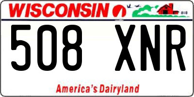 WI license plate 508XNR