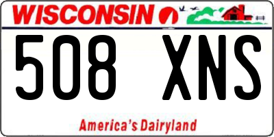 WI license plate 508XNS